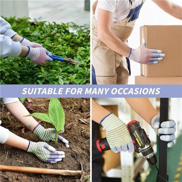 Rubber Gloves - Gardening Gloves 12 Pairs, Breathable Working Gloves - Summer - Picture 4 of 7